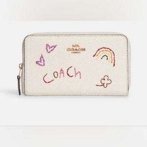 COACH MEDIUM ID ZIP WALLET WITH DIARY EMBROIDERY